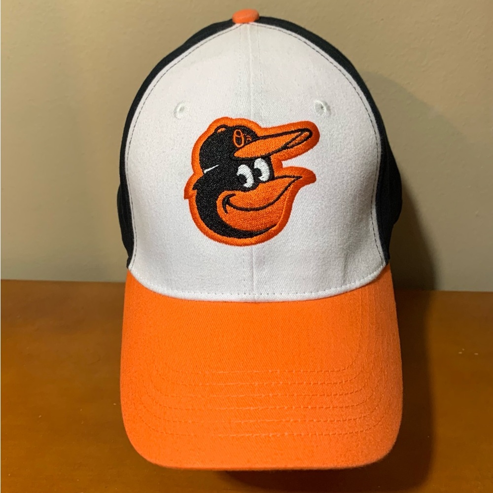 Baltimore Orioles Three Tone Bird Logo Hat Orange White Black One Size Fits All